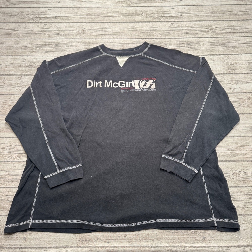Y2K Dirt McGirt T-Shirt Men's 3XL Black Long Sleeve Cotton Graphic Hip Hop Retro
